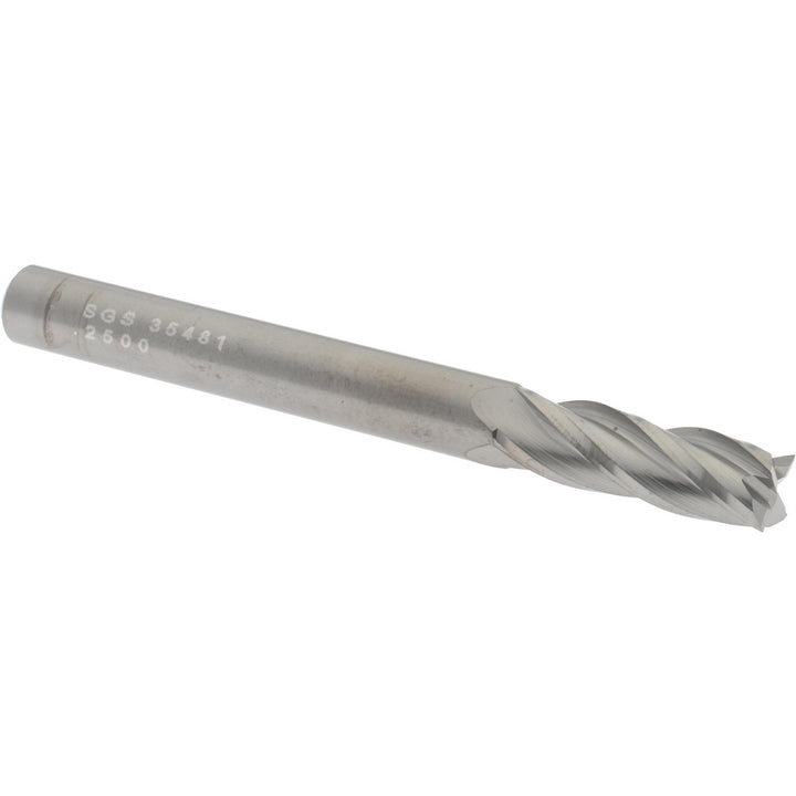 1/4" 4-Flute Solid Carbide Square End Mill - SGS 35481