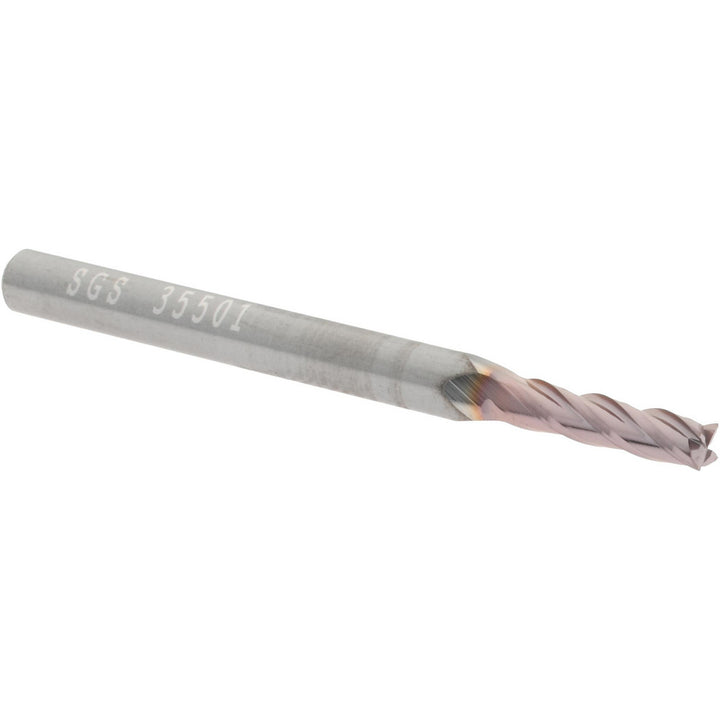 3/32" 4-Flute Solid Carbide Square End Mill, TiCN - SGS 35501