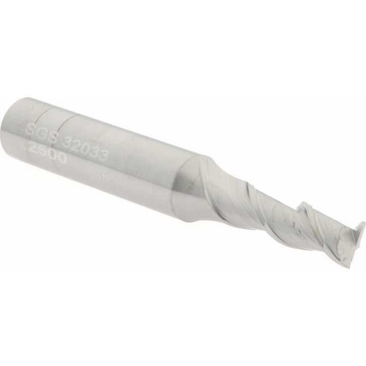 1/4" 2-Flute Solid Carbide Square End Mill - SGS 32033
