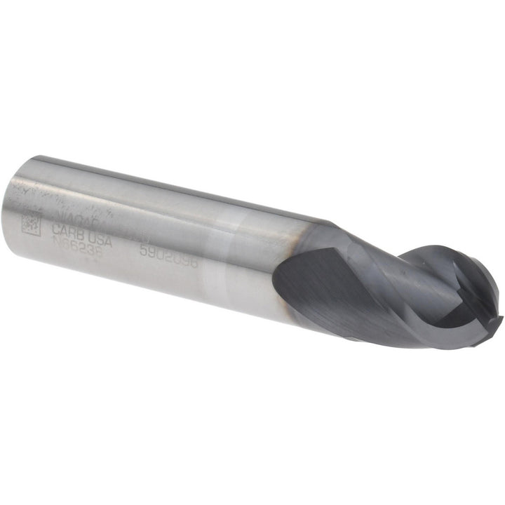 1/2" 3-Flute Solid Carbide Ball End Mill, AlTiN - Seco 17003800