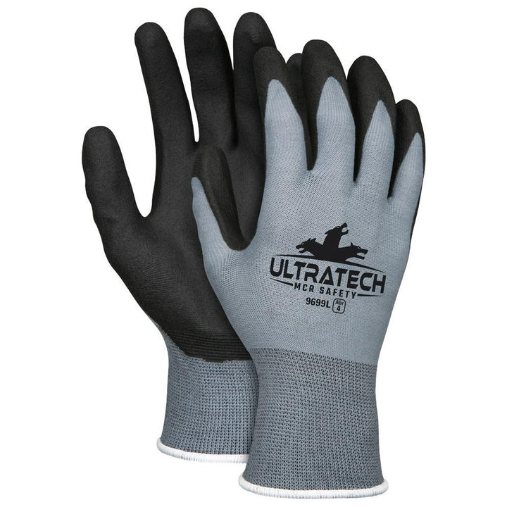 2X-Large Black; Gray General Purpose Gloves - MCR Safety 9699XXL