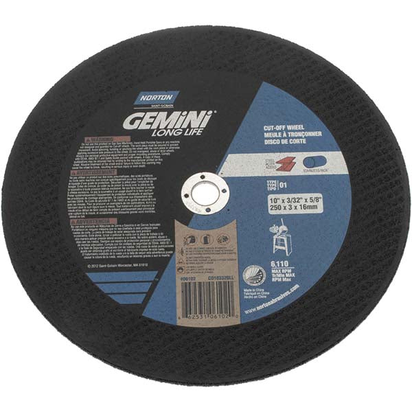 10 x 3/32" Aluminum Oxide Grinding & Cutoff Wheel - Norton 66253106102