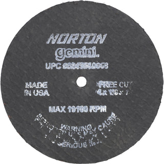 4 x 1/8" Aluminum Oxide Grinding & Cutoff Wheel - Norton 66243510658