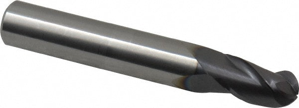9/32" 3-Flute Solid Carbide Ball End Mill, AlTiN - Accupro 12176715