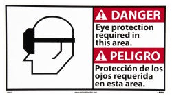 EYE PROTECTION REQUIRED IN THIS AREA. PROTECCIÃ N DE LOS OJO Sign - AccuformNMC DBA2P