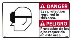 Danger - Eye Protection Required in This Area Sign - AccuformNMC DBA2R