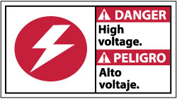 HIGH VOLTAGE. ALTO VOLTAJE. Sign - AccuformNMC DBA3R