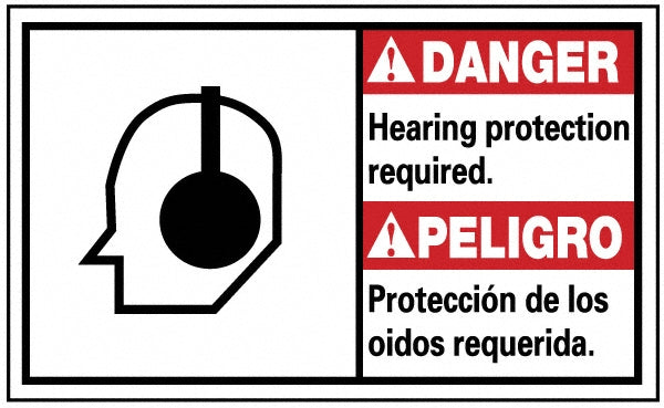 HEARING PROTECTION REQUIRED. PROTECCIÃ N DE LOS OÃDDOS REQUE Sign - AccuformNMC DBA10P