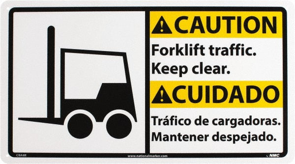 Caution - Forklift Traffic - Keep Clear Sign - AccuformNMC CBA8R