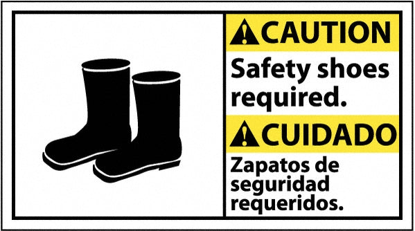 Caution - Safety Shoes Required Sign - AccuformNMC CBA11P