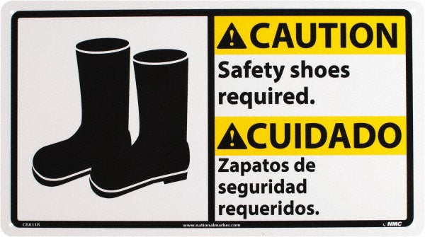 Safety shoes required. Zapatos de seguridad requeridos. Sign - AccuformNMC CBA11R