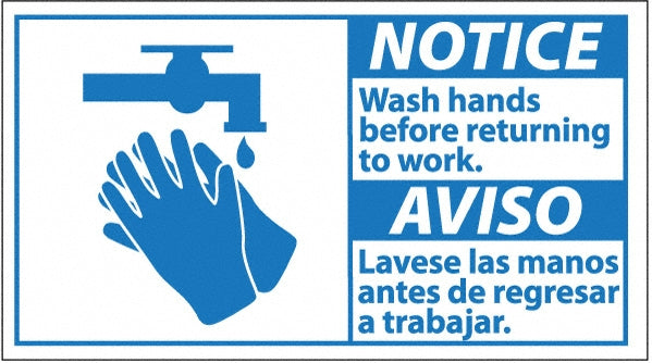 Notice - Wash Hands Before Returning to Work Sign - AccuformNMC NBA8P