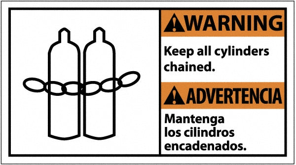 Warning - Keep All Cylinders Chained Sign - AccuformNMC WBA4P