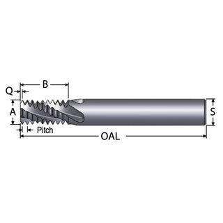 Helical Flute Thread Mills - Scientific Cutting Tools TM450-12HA