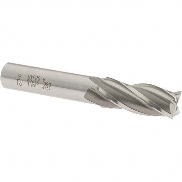 9/16" 4-Flute Vanadium High Speed Steel Square End Mill - OSG 5741600