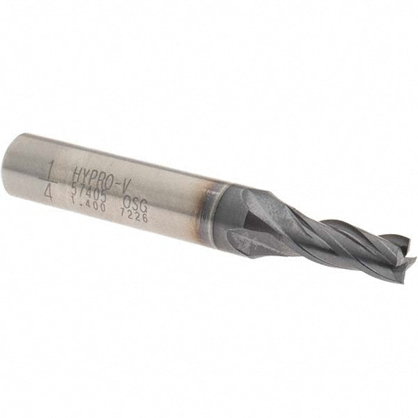 1/4" 4-Flute Vanadium High Speed Steel Square End Mill, TiCN - OSG 5740508