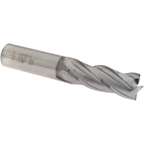 5/8" 4-Flute Vanadium High Speed Steel Square End Mill, TiCN - OSG 5742308