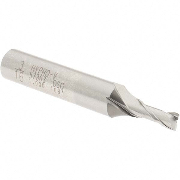 3/16" 2-Flute Vanadium High Speed Steel Square End Mill - OSG 5730300