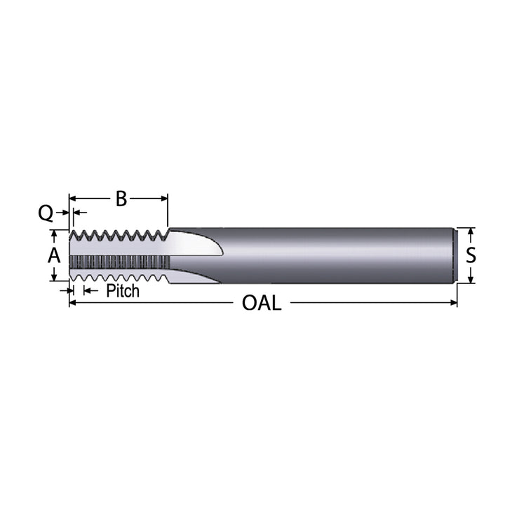 Straight Flute Thread Mills - Scientific Cutting Tools TM10-1MM-A