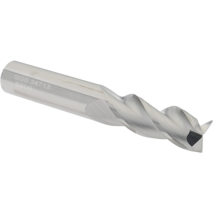 1/2" 3-Flute Solid Carbide Square End Mill - SGS 34713