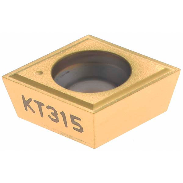 C - Diamond (Rhombic) 80-Deg 3/8" IC Cermet Insert, Grade KT315, TiN - Kennametal 1868254