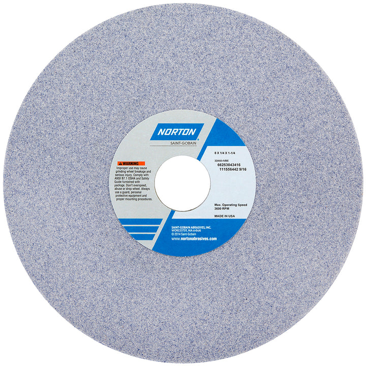 8 x 1/4" 46-Grit Aluminum Oxide Grinding & Cutoff Wheel - Norton 66253043413