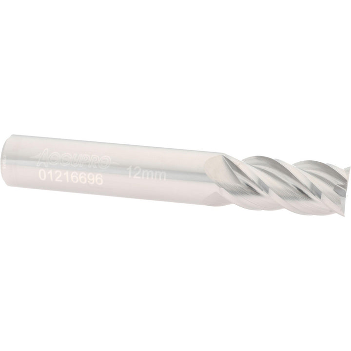 0.4724" 4-Flute Solid Carbide Square End Mill - Accupro 12182580