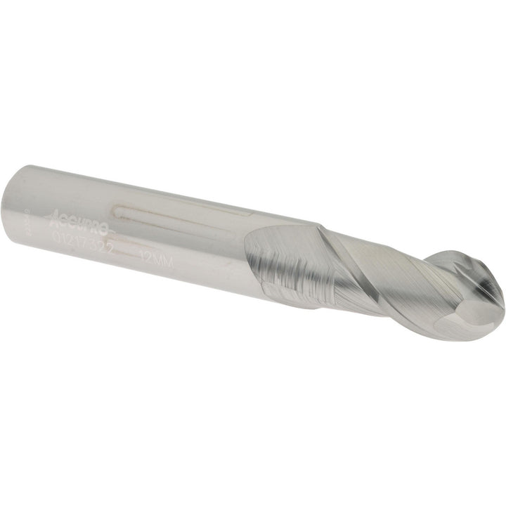 0.4724" 2-Flute Solid Carbide Ball End Mill - Accupro 12184025