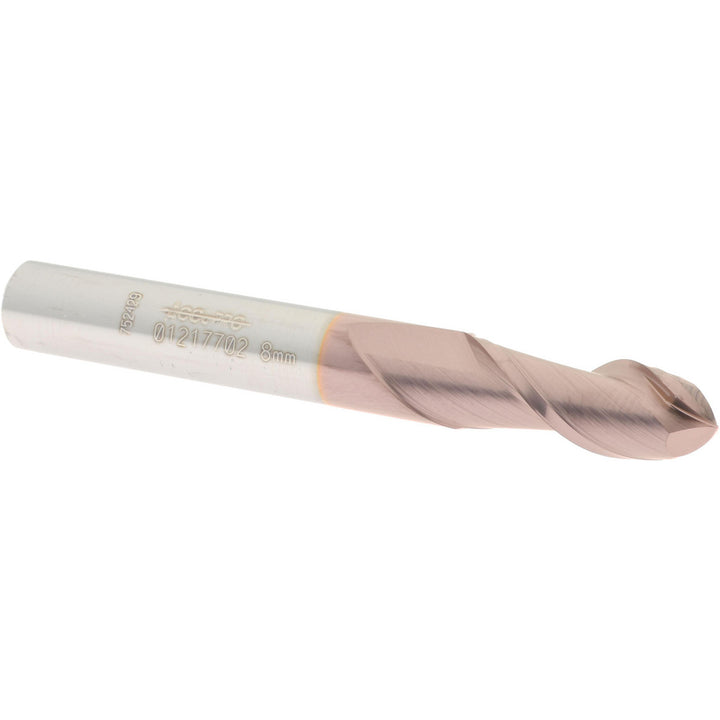 0.3150" 2-Flute Solid Carbide Ball End Mill, TiCN - Accupro 12183984