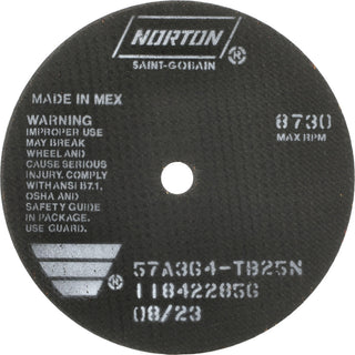7 x 1/16" 36-Grit Aluminum Oxide Grinding & Cutoff Wheel - Norton 66252922673
