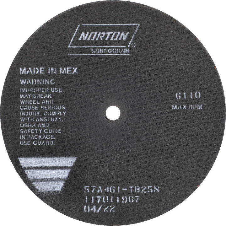 10 x 1/16" 46-Grit Aluminum Oxide Grinding & Cutoff Wheel - Norton 66253122817