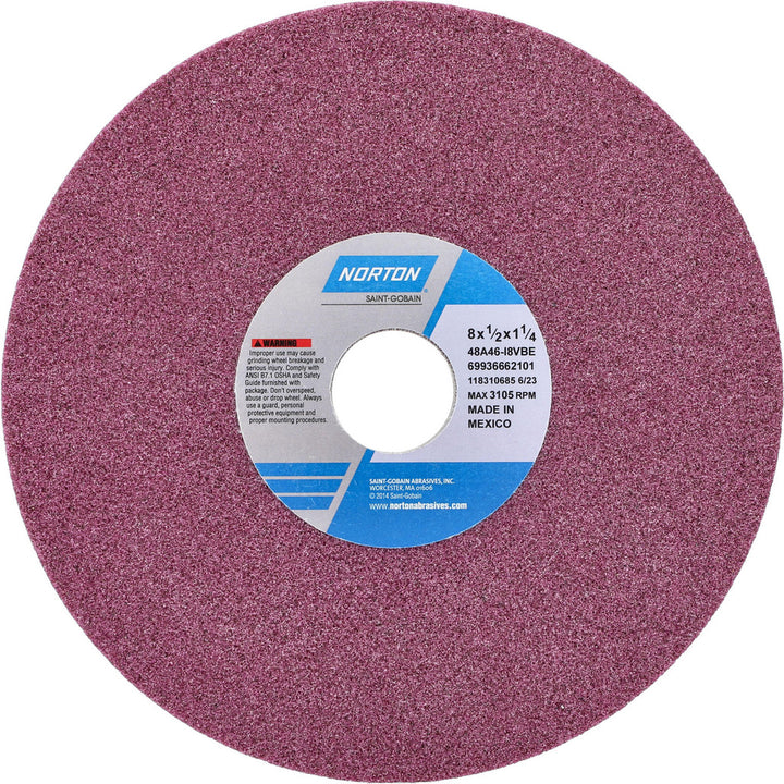 8 x 1/2" 46-Grit Aluminum Oxide Grinding & Cutoff Wheel - Norton 69936662101