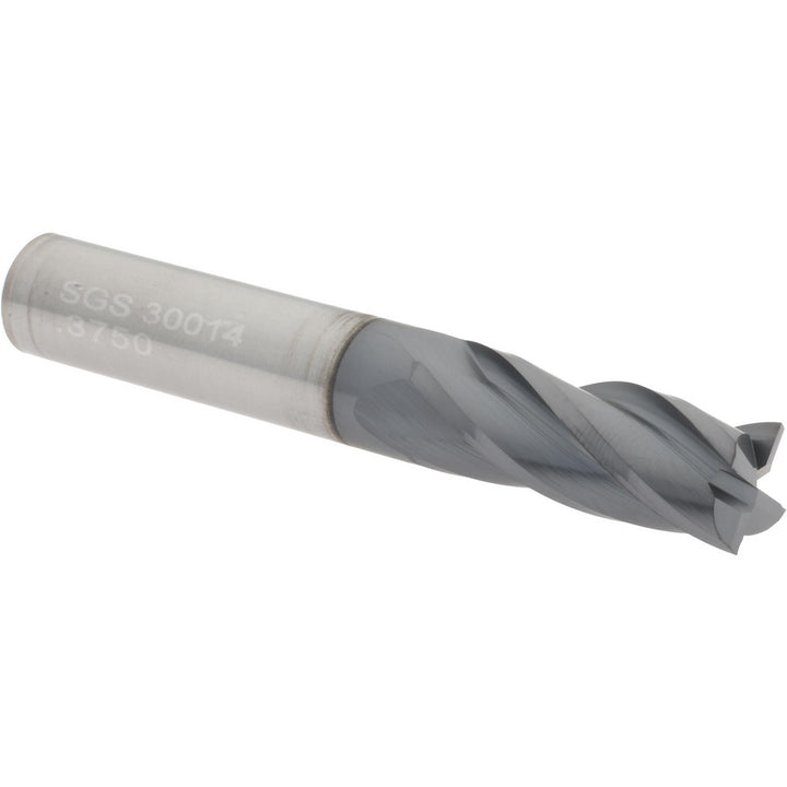 3/8" 4-Flute Solid Carbide Square End Mill, AlTiN - SGS 30014