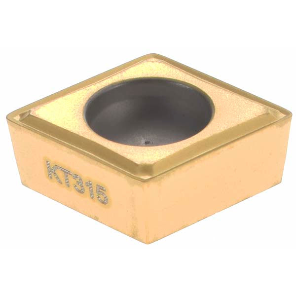 C - Diamond (Rhombic) 80-Deg 3/8" IC Cermet Insert, Grade KT315, TiN - Kennametal 1802983