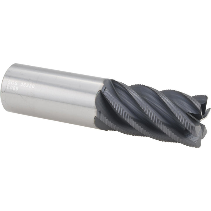 1" 6-Flute Solid Carbide Roughing End Mill, AlTiN - SGS 36230