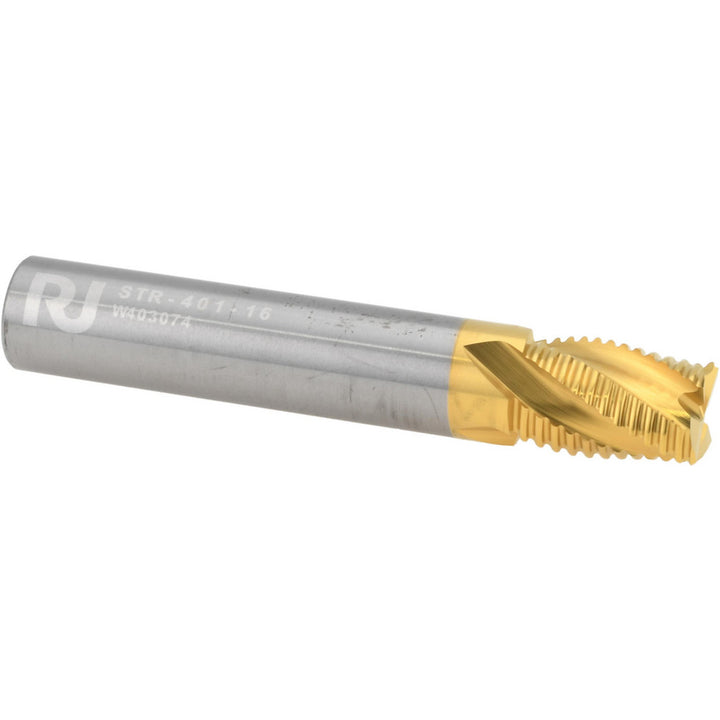 0.5" 4-Flute Solid Carbide Roughing End Mill, TiN - RobbJack STR-401-16-T