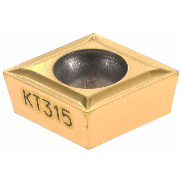 C - Diamond (Rhombic) 80-Deg 3/8" IC Cermet Insert, Grade KT315, TiN - Kennametal 1869966