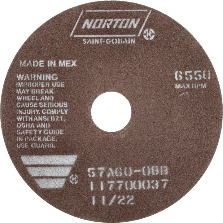 7 x 1/16" 60-Grit Aluminum Oxide Grinding & Cutoff Wheel - Norton 66252922684