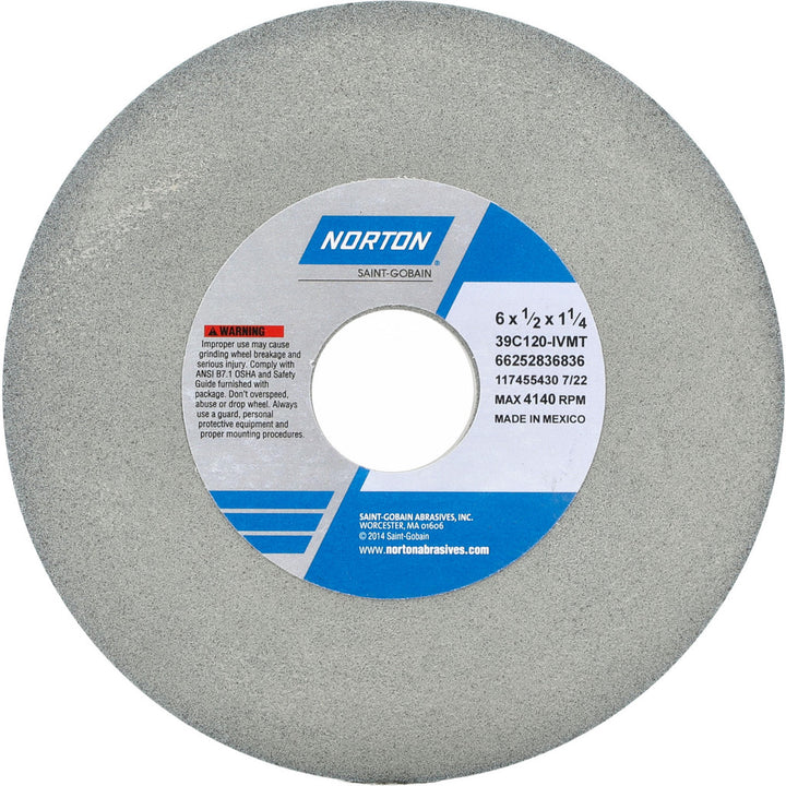 6 x 1/2" 120-Grit Silicon Carbide Grinding & Cutoff Wheel - Norton 66252836836