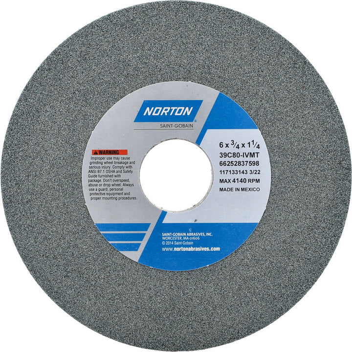 6 x 3/4" 80-Grit Silicon Carbide Grinding & Cutoff Wheel - Norton 66252837598