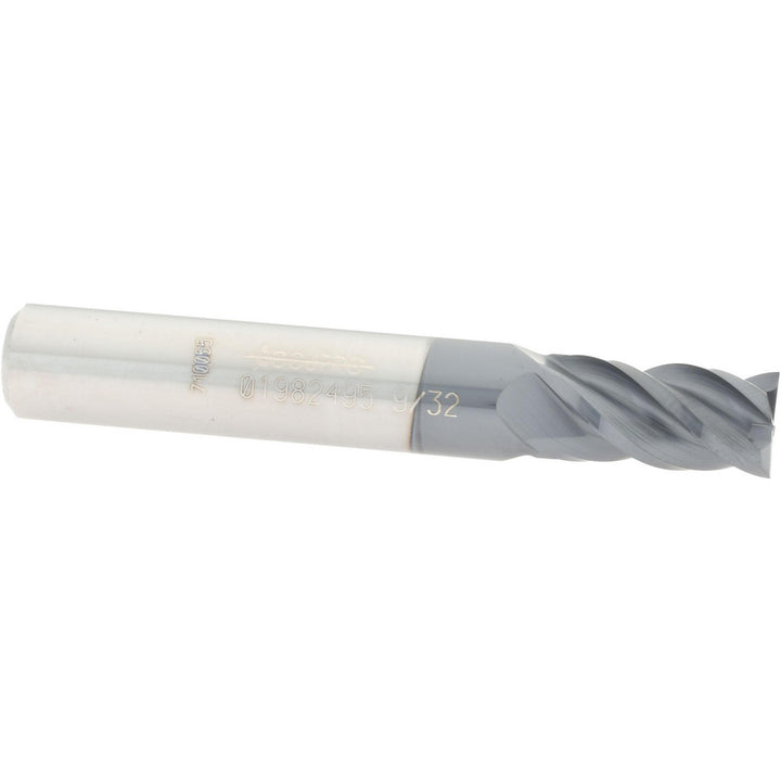 9/32" 4-Flute Solid Carbide Square End Mill, AlTiN - Accupro 12182825
