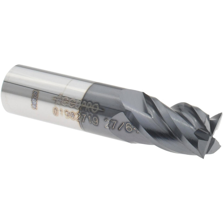 27/64" 4-Flute Solid Carbide Square End Mill, AlTiN - Accupro 12182909