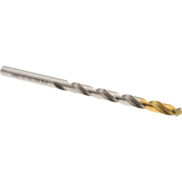 11/64" HSS Drill Bit, TiN, 118° point - Dormer Pramet 5966759