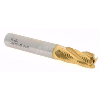 0.3750" 4-Flute Cobalt Single End Mill, TiN - Hertel 02477313