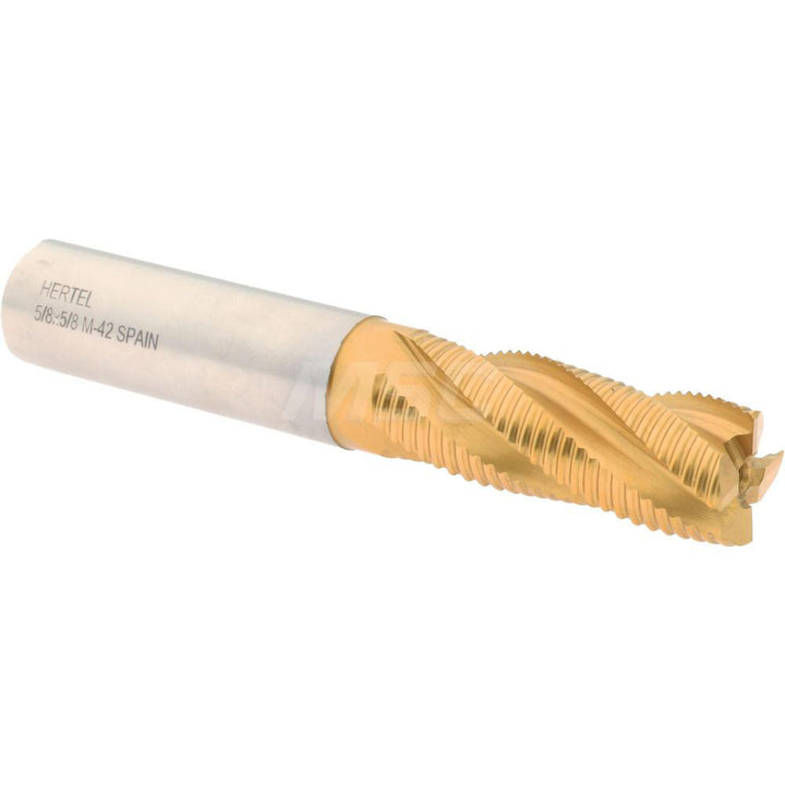 0.6250" 4-Flute Cobalt Single End Mill, TiN - Hertel 02477347
