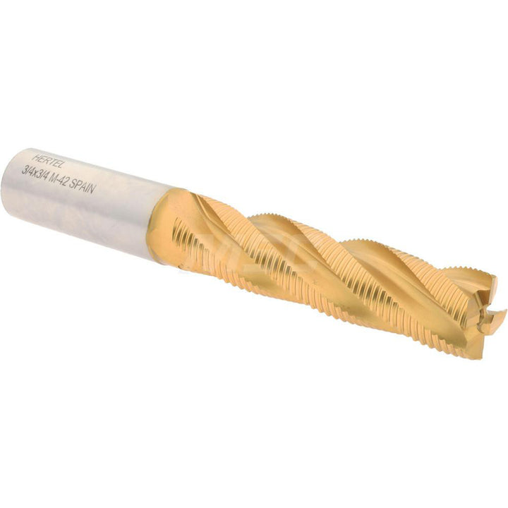 0.7500" 4-Flute Cobalt Single End Mill, TiN - Hertel 02477362
