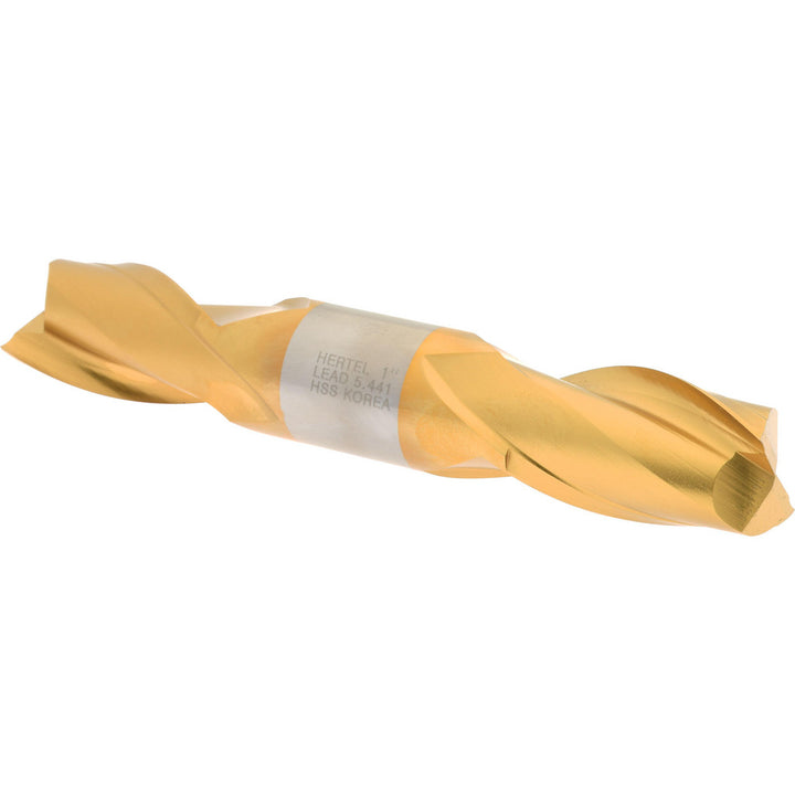 1" 2-Flute High Speed Steel Square End Mill, TiN - Hertel E8050064