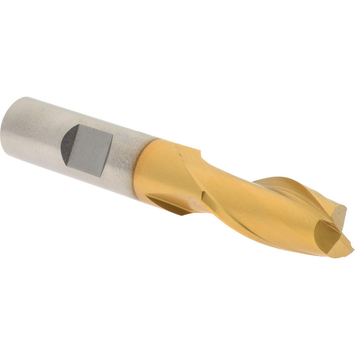 1/2" 2-Flute High Speed Steel Square End Mill, TiN - Hertel E8030032