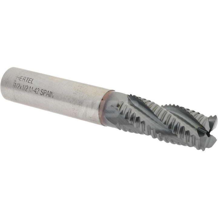 0.5000" 4-Flute Cobalt Single End Mill, TiCN - Hertel 02499424
