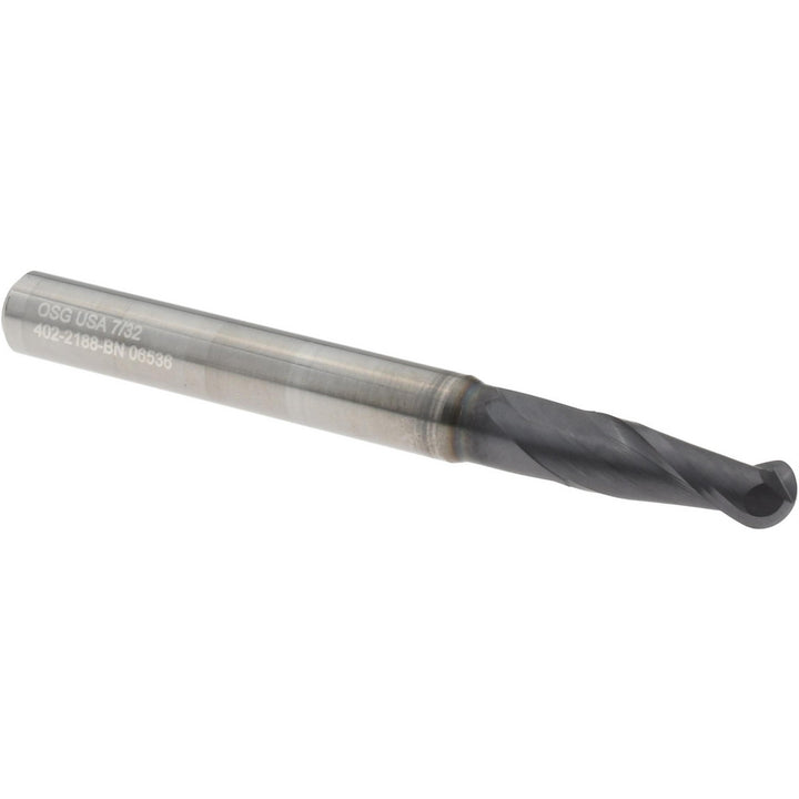 7/32" 2-Flute Solid Carbide Ball End Mill, TiAlN - OSG 402-2188-BN11
